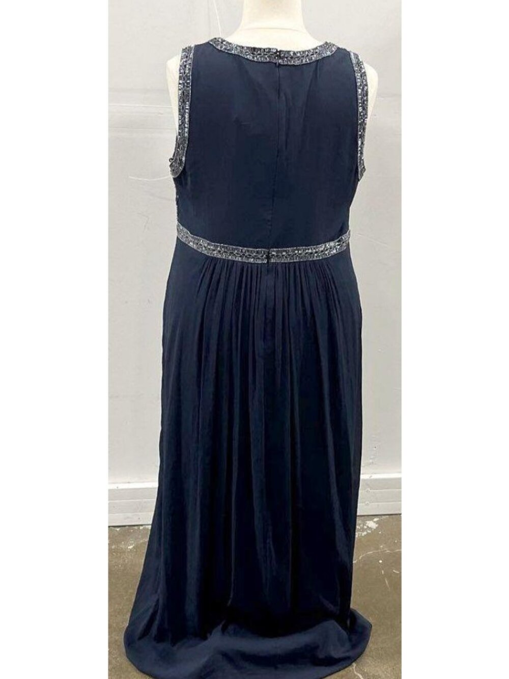 Halter Bead Bodice Chiffon Gown - Picture 4 of 6